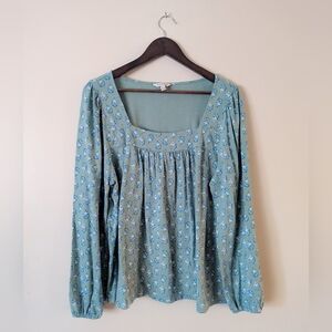 Lucky Brand Blue Floral Top